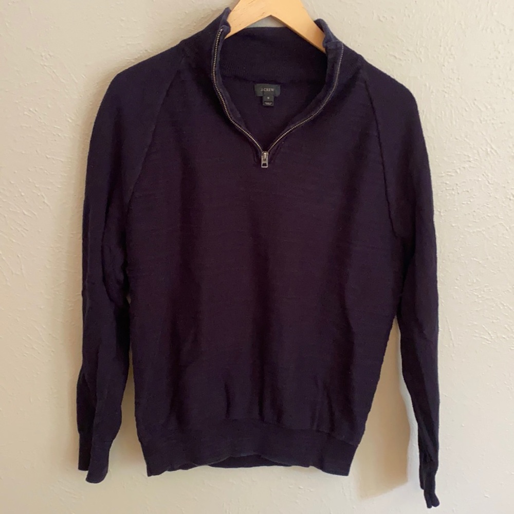 J Crew Men’s 1/4 zip Sweater. Navy Blue.
